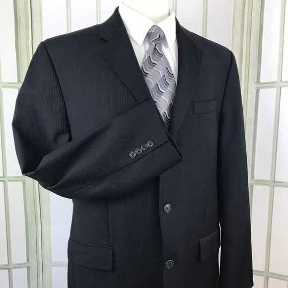 Calvin Klein 3 Button Suit Jacket Men's Size 42L Navy 5U15 - Picture 3 of 8